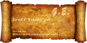 Greff Edvárd névjegykártya